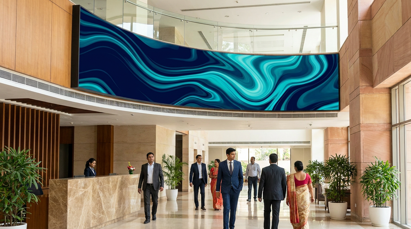 LG commercial display in Indian lobby setting - Sirius Star deployment