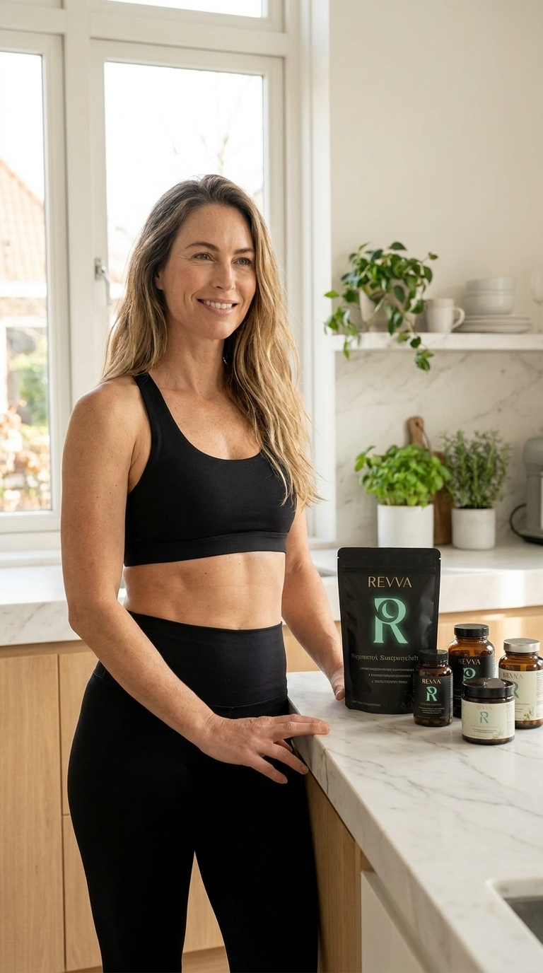 Gezondheidsbewuste vrouw met Revya Night Restore