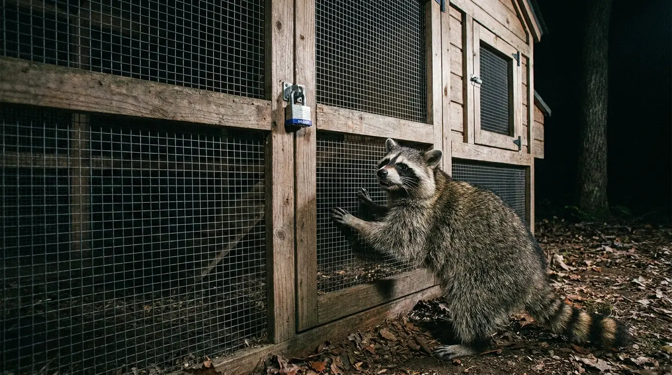 stop raccoons chicken coop