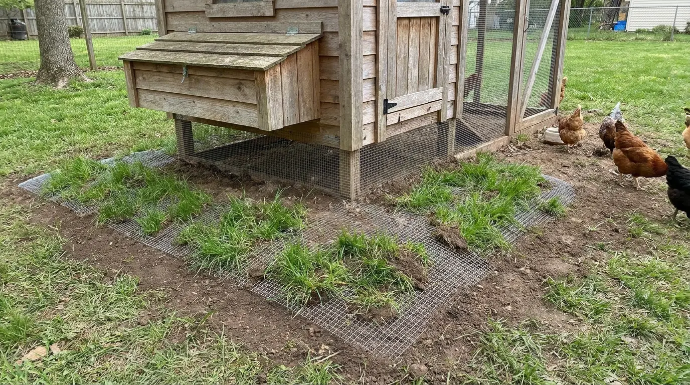 Finished dig apron covered with soil and grass