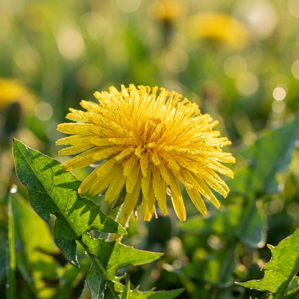 Yellow dandelion flower