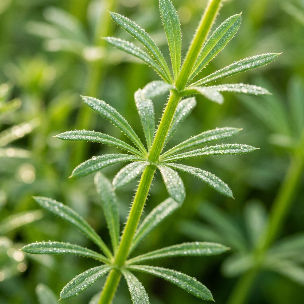 Fresh green cleavers herb