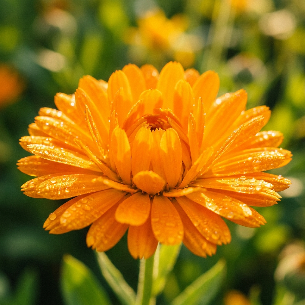 Orange calendula flower