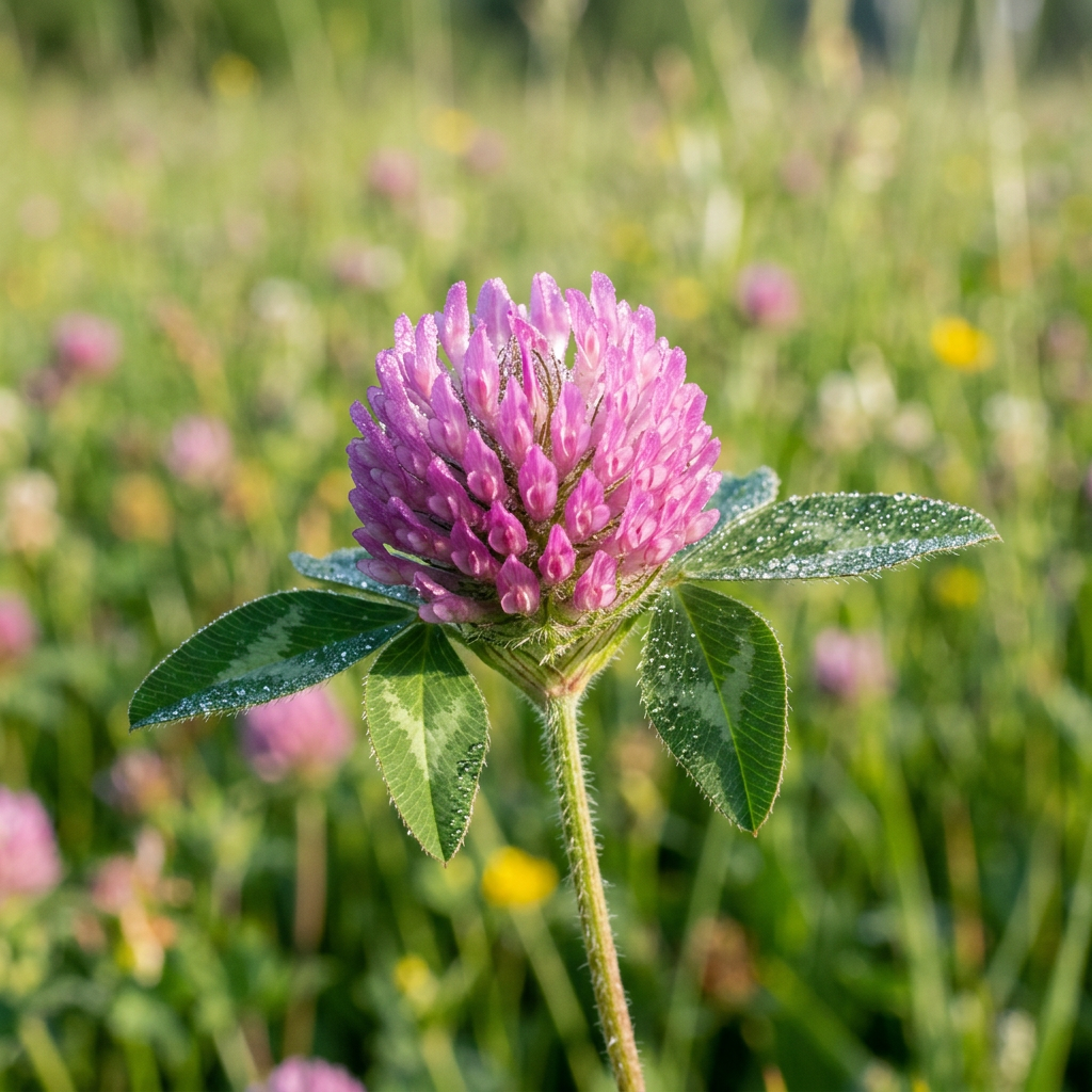 Pink red clover blossom