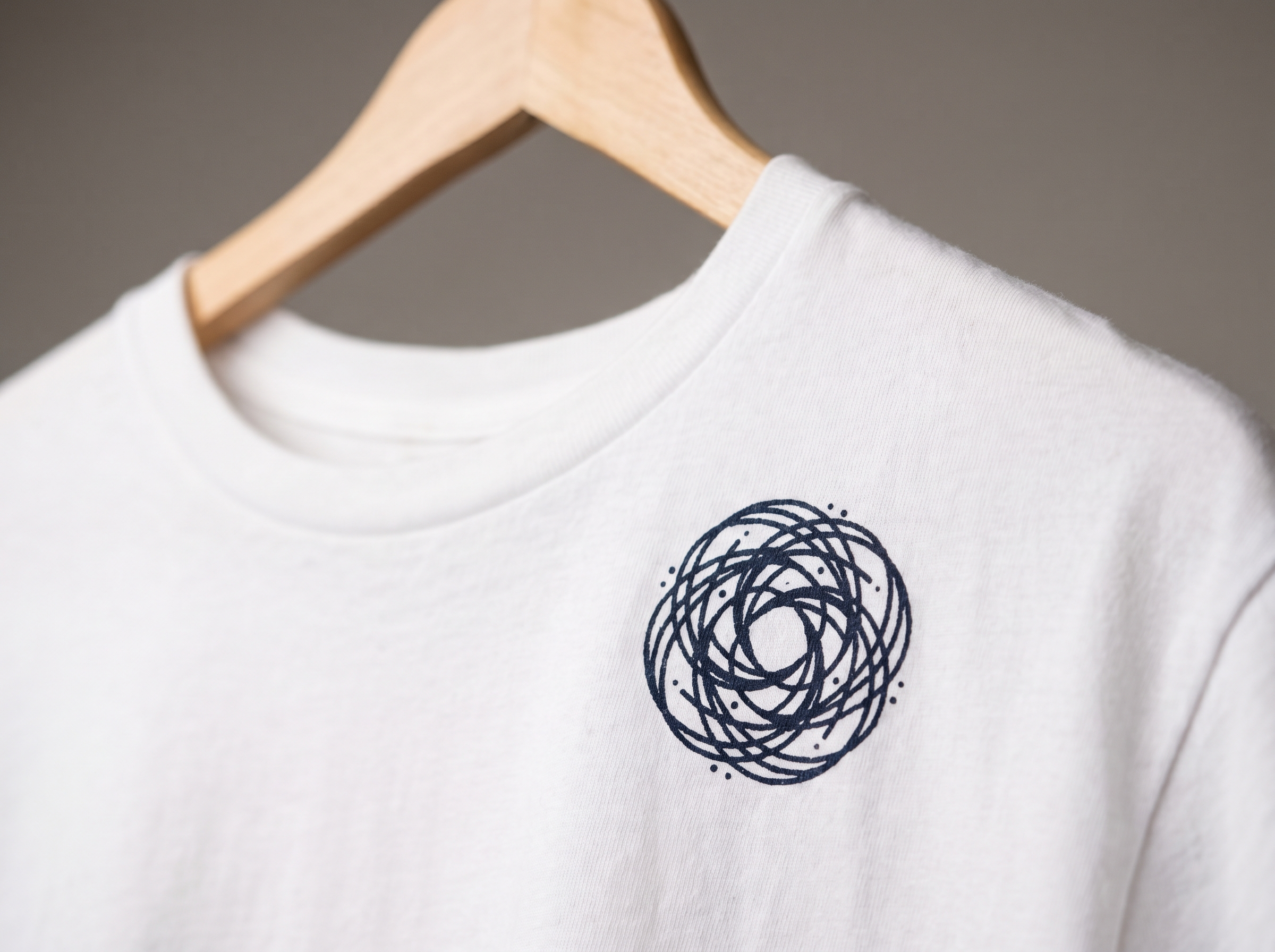 Direct-to-garment DTG printed custom t-shirt close-up showing print quality on premium cotton fabric