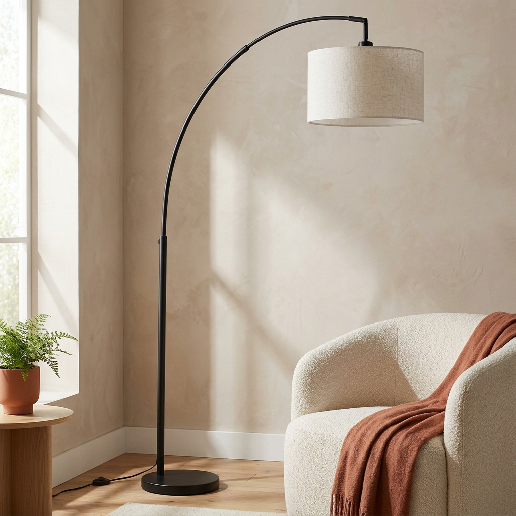 CCLIFE arc floor lamp, marble base