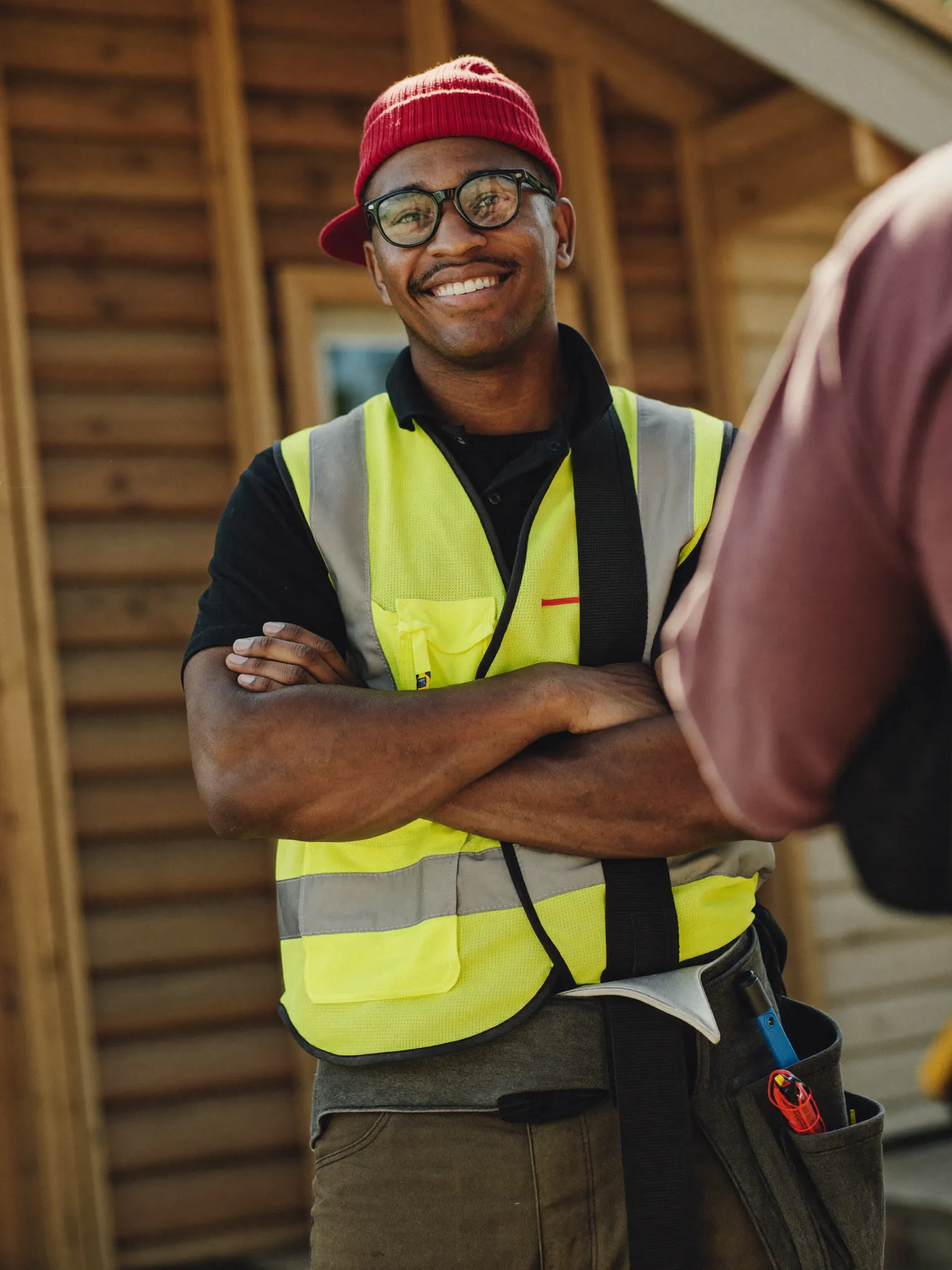 Electrician on a residential construction site