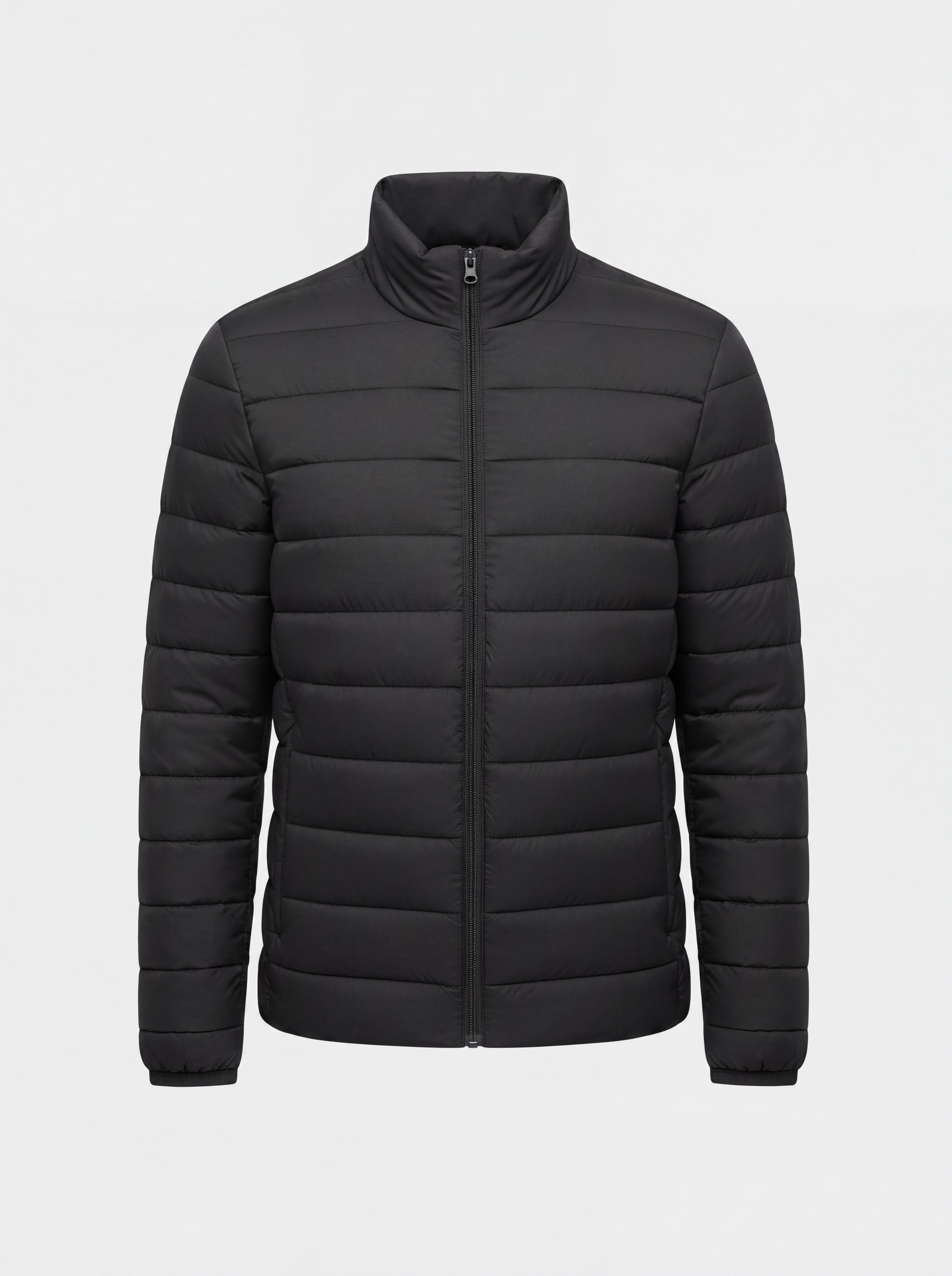 Slim black puffer jacket