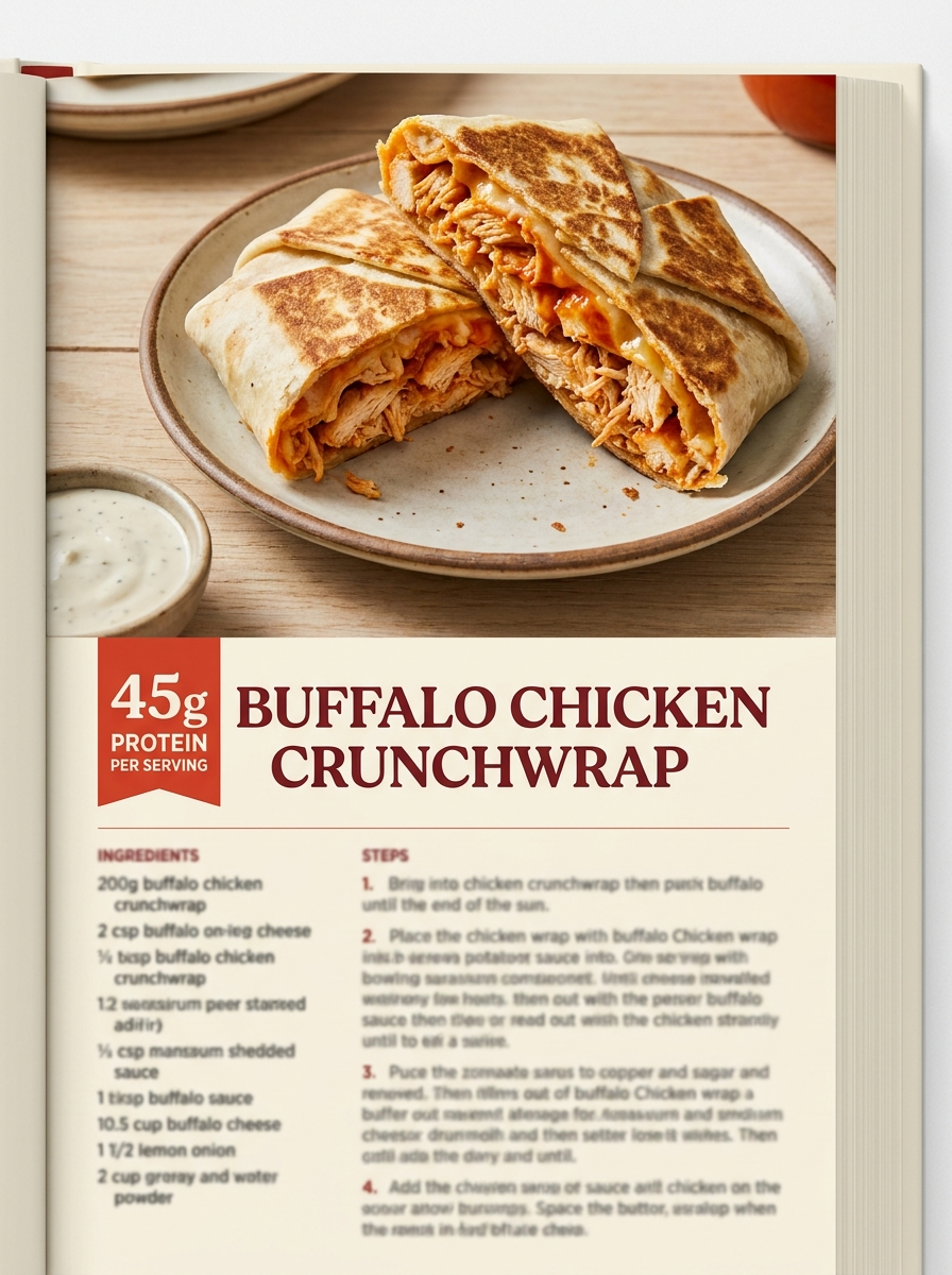 Inside Crave — Buffalo Chicken Crunchwrap recipe page