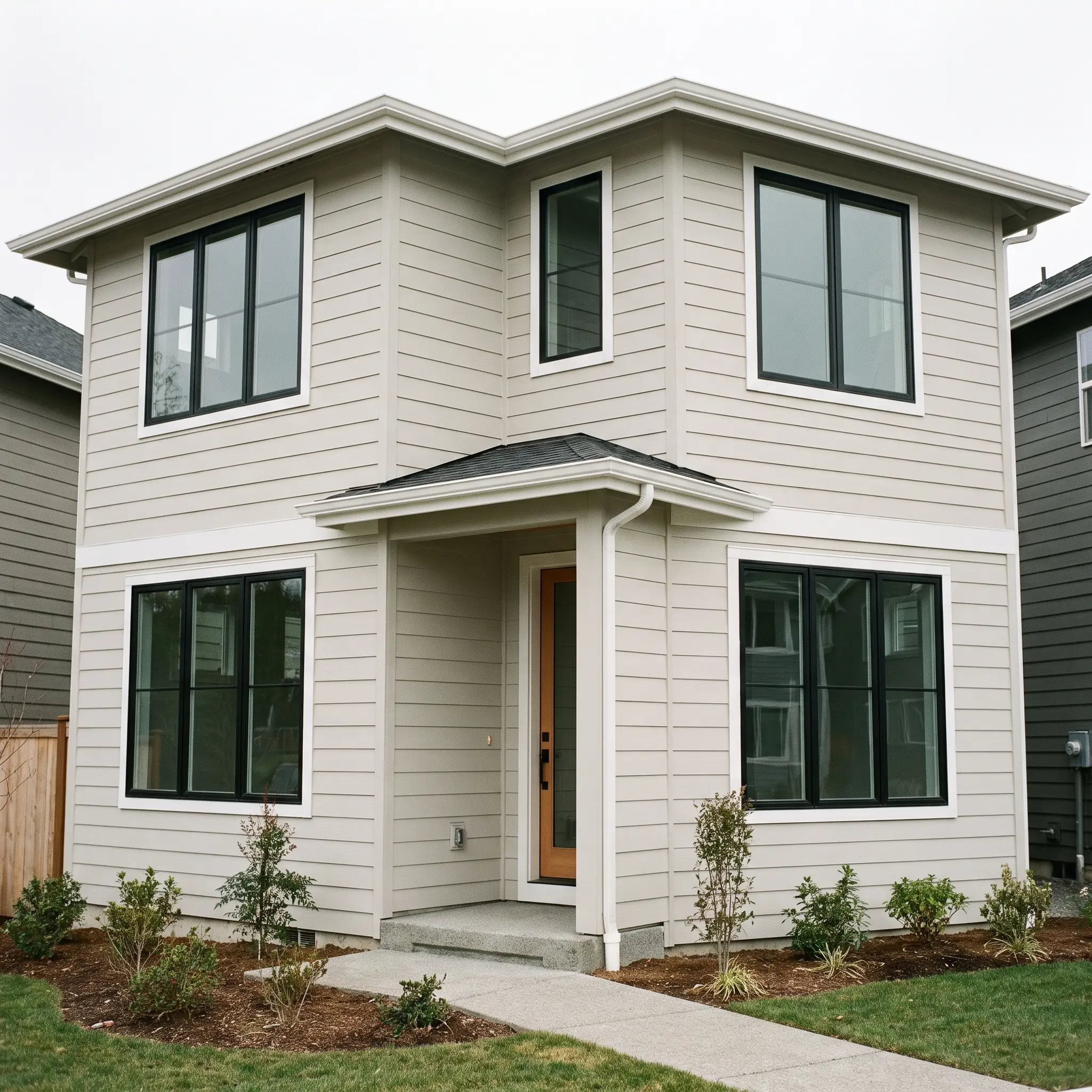 Modern fiber-cement siding on a home