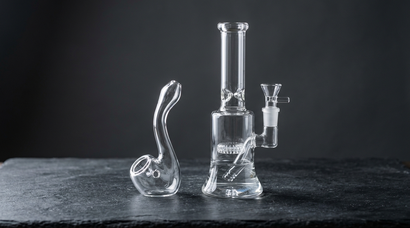 Glass pipe and bong comparison product photography