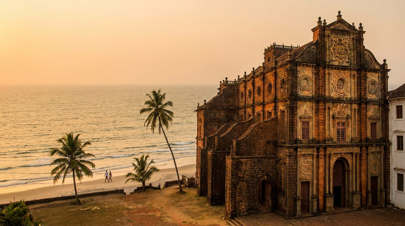 South Goa day tour — churches and Colva beach