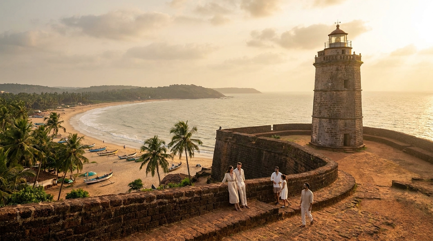 North Goa sightseeing tour — Aguada Fort and beaches