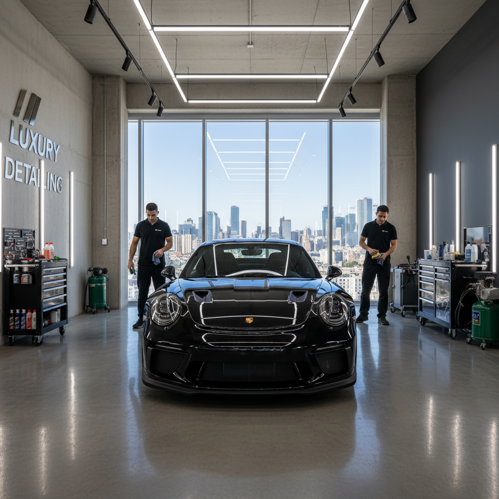 Blue performance car suitable for ceramic coating showcase