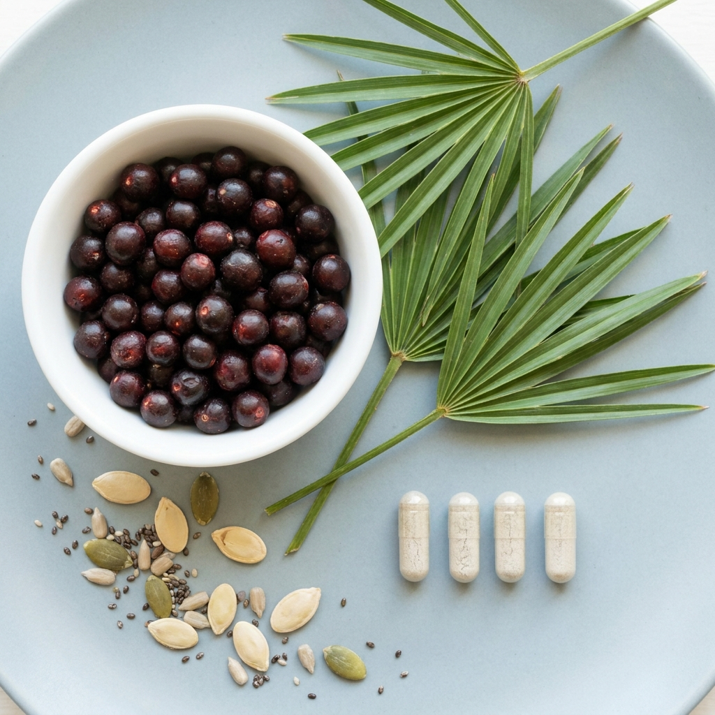 ثمار البلميط المنشاري Saw Palmetto والكبسولات النباتية