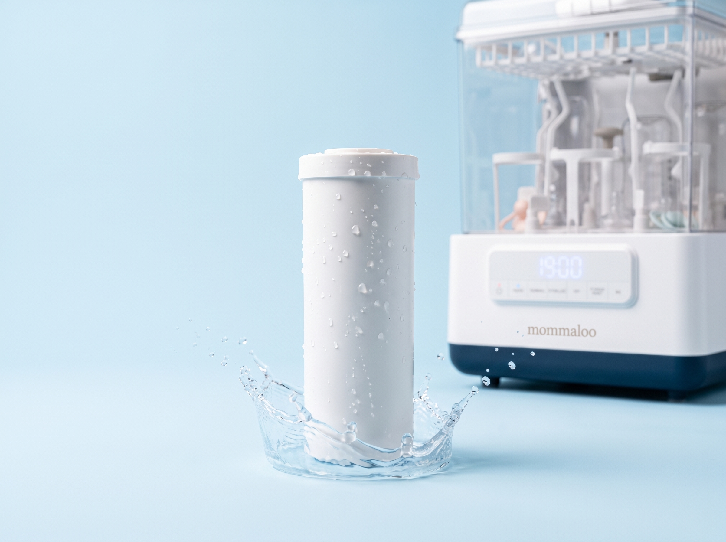 Mommaloo built-in water filter cartridge