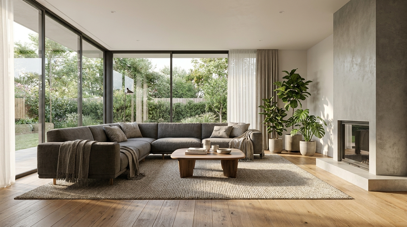 Photorealistic interior architectural rendering