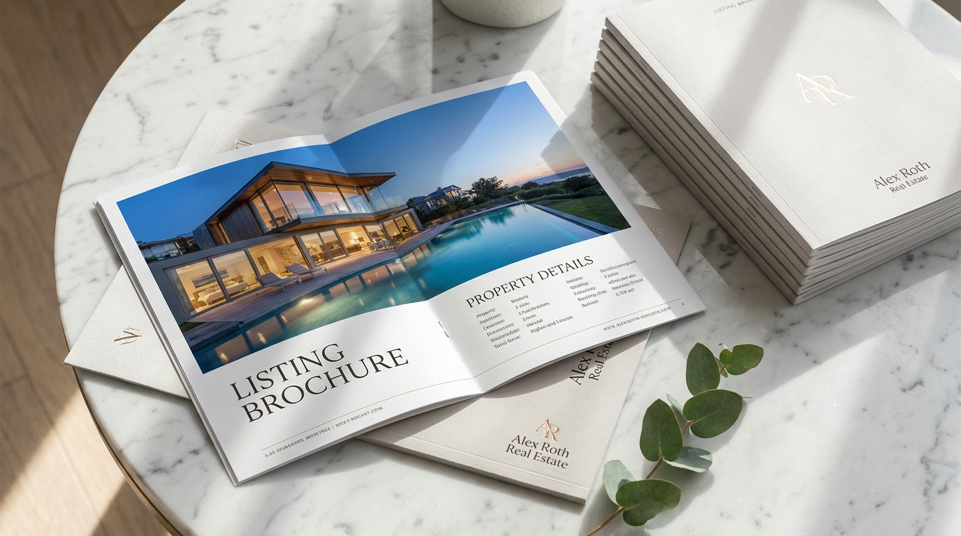 Listing brochure design mockup
