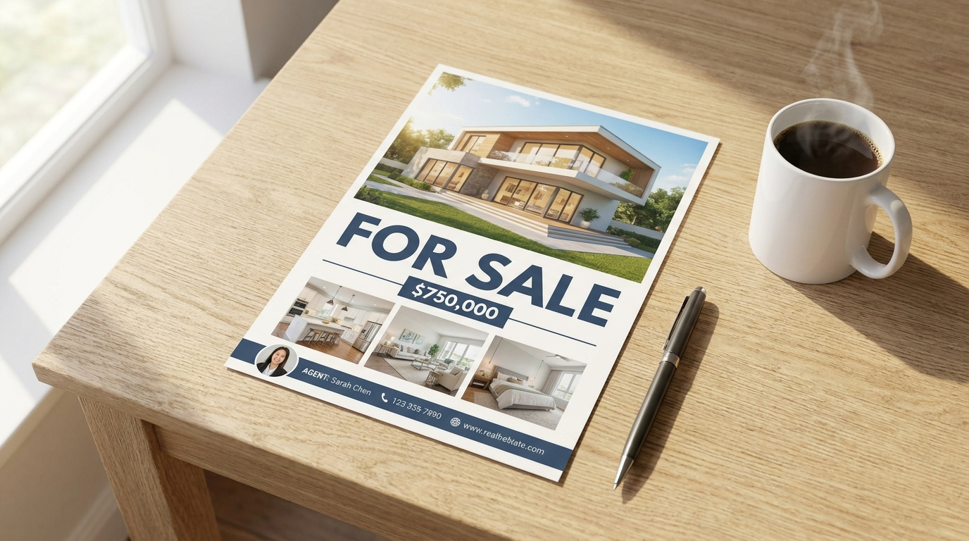 Property flyer design mockup