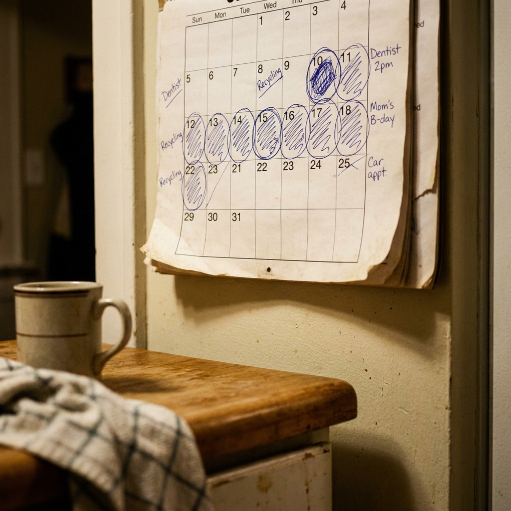 A calendar with a cycle returning
