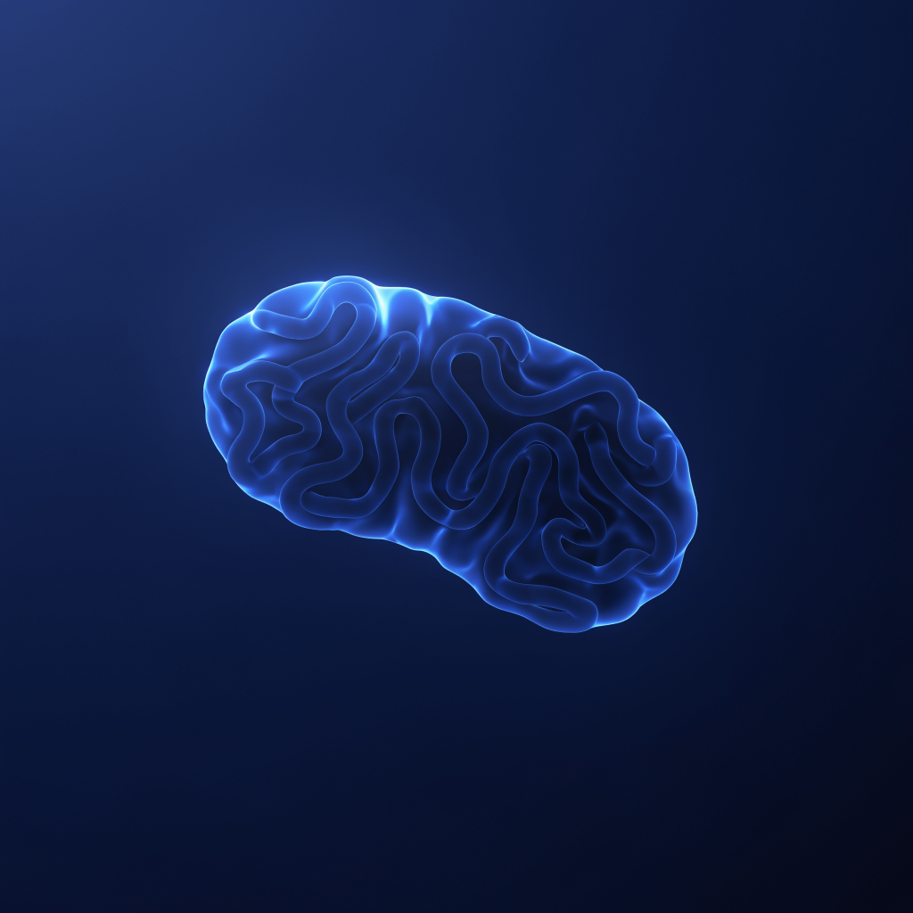 Glowing mitochondria illustration