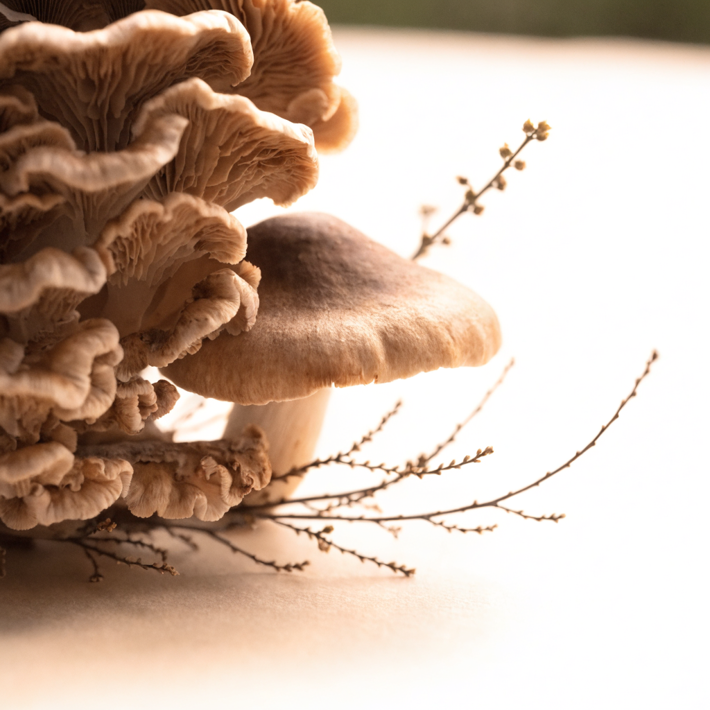 Maitake and shiitake mushrooms