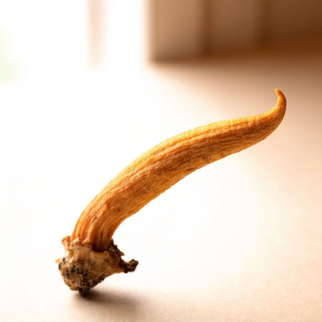 Cordyceps mushroom golden orange