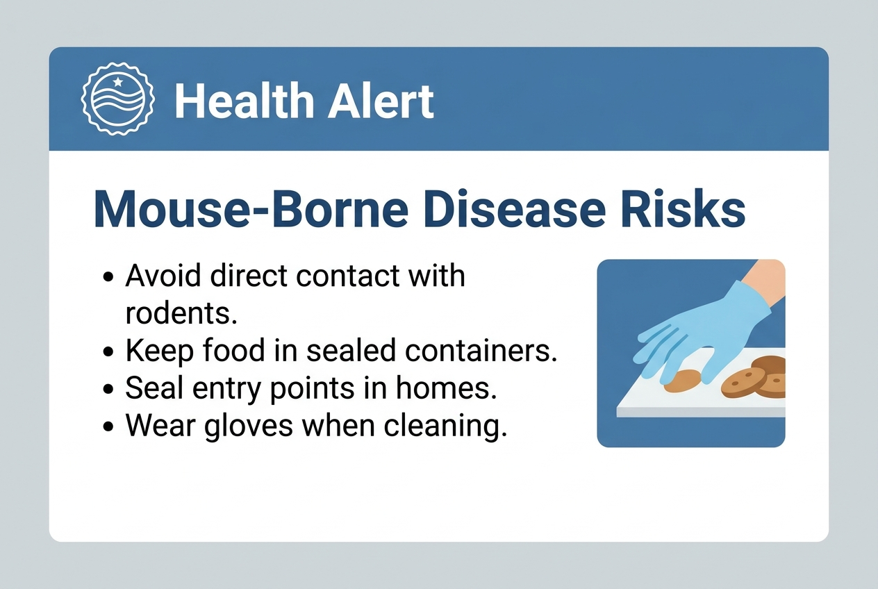 Mouse-borne disease risks health alert graphic