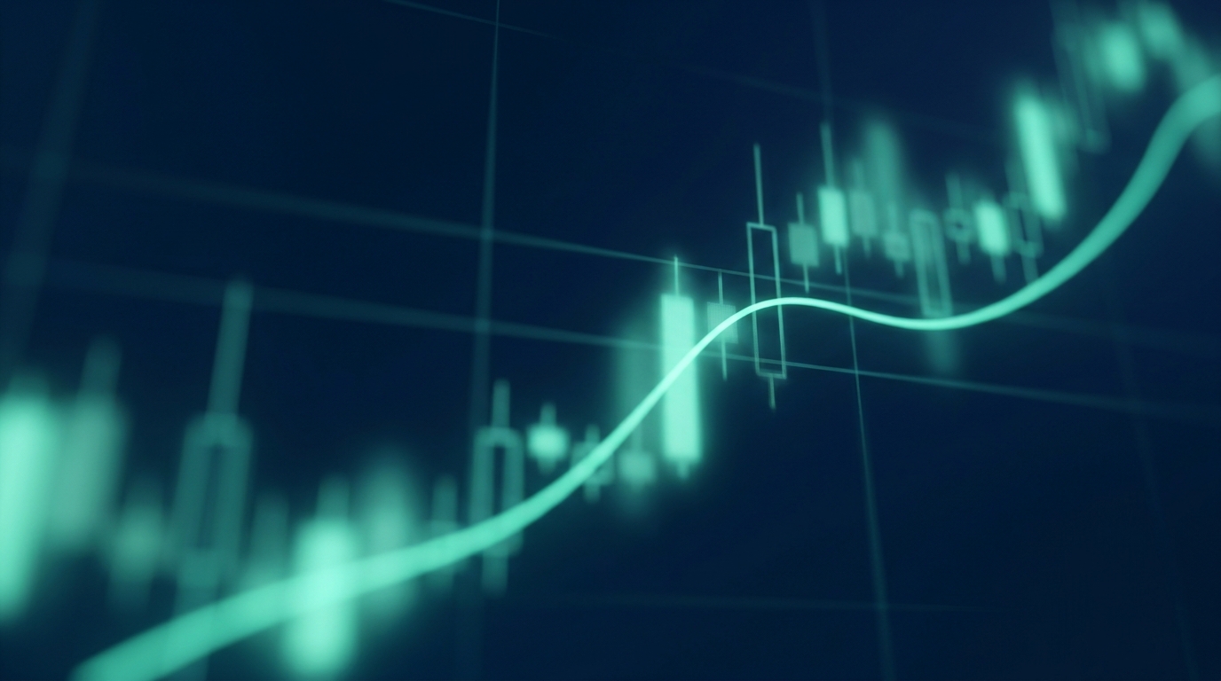 Abstract financial line and grid art in brand colors