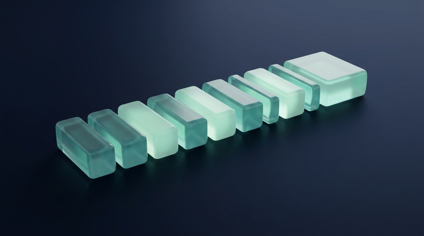 A branded 3D render of glowing teal candlestick prisms arranged in segments along a horizontal timeline on dark navy, suggesting blocks of time across a trading day