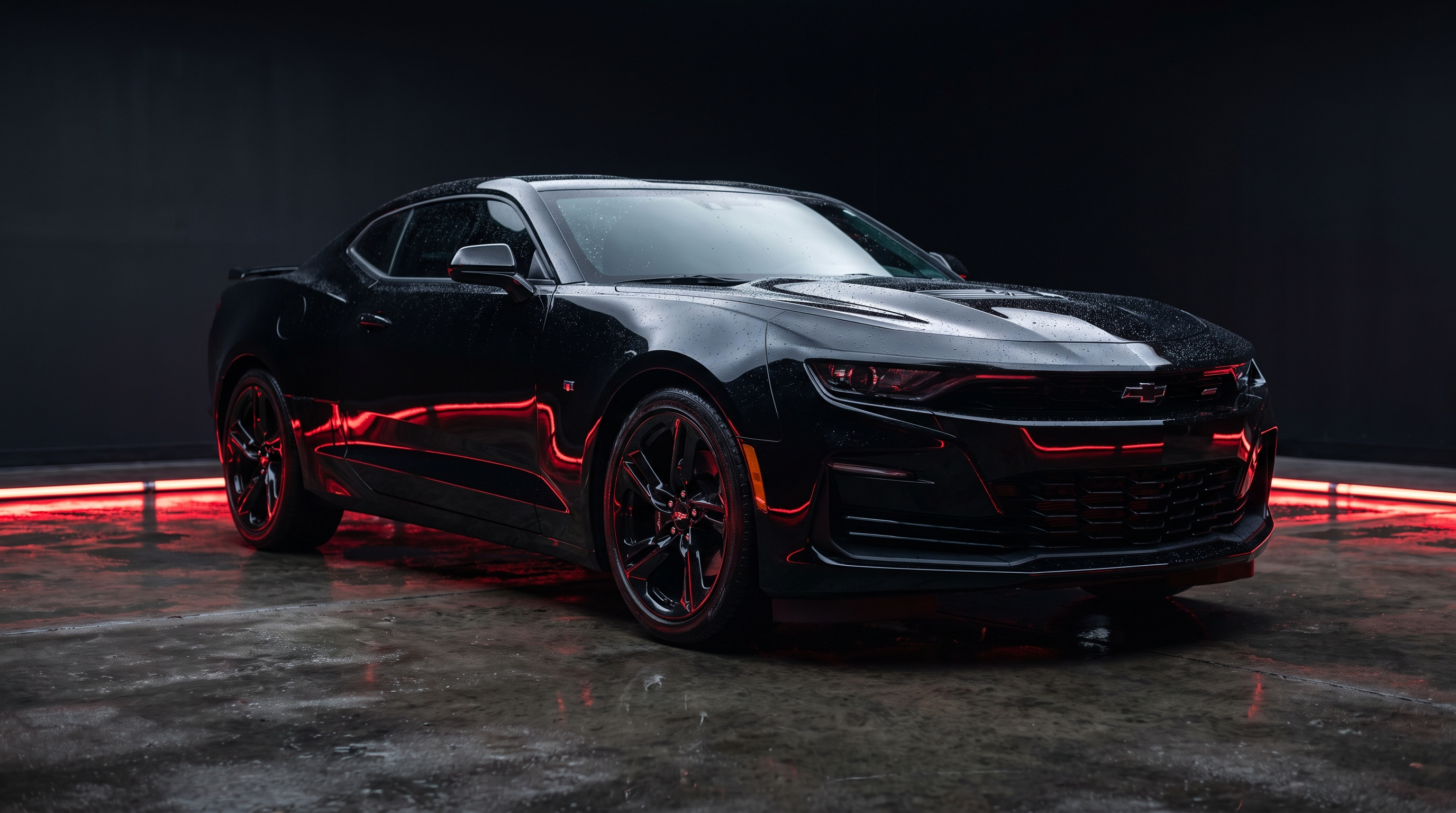 Glossy ceramic-coated black car