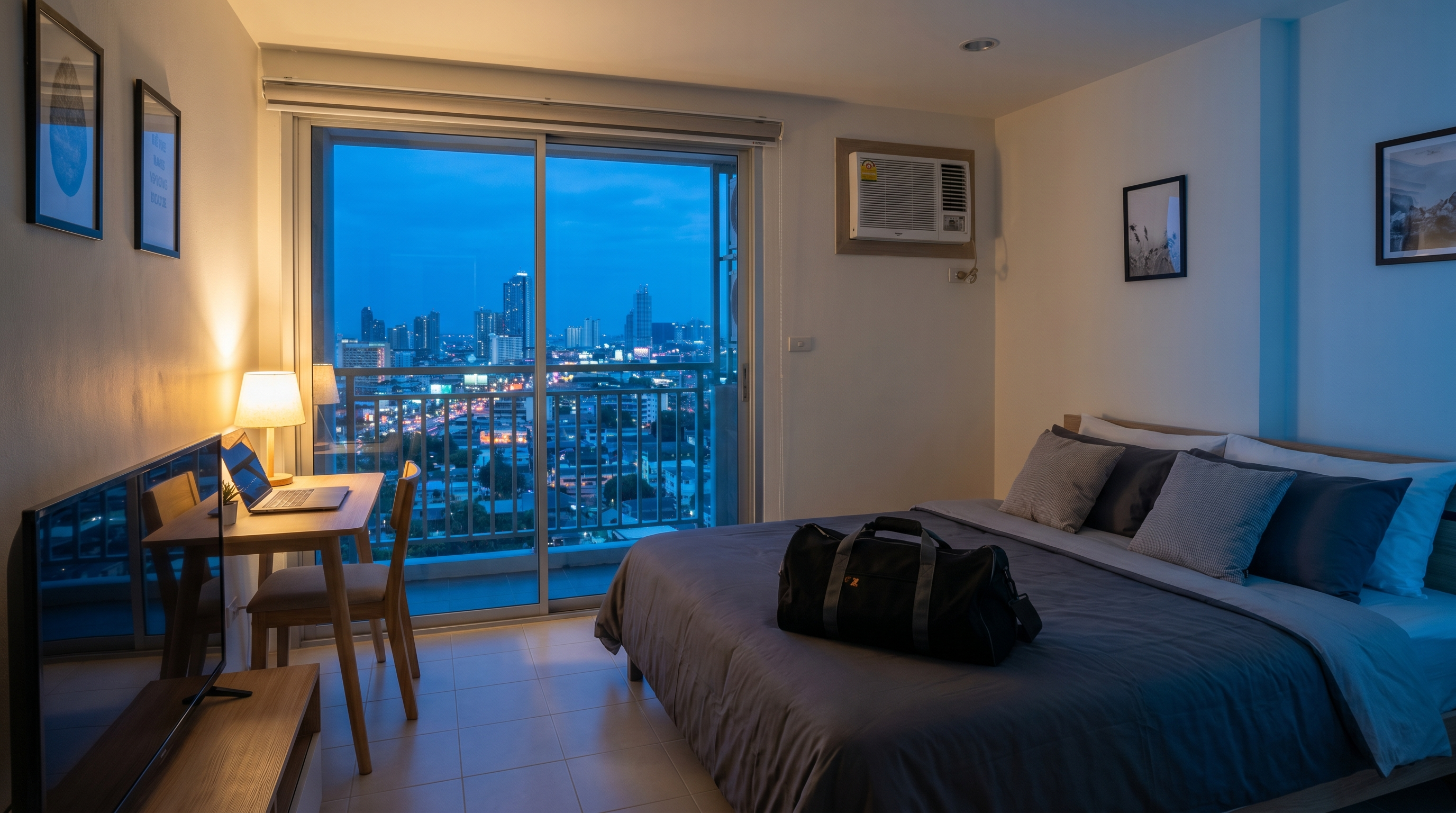 Vetted studio room in Pattaya at dusk