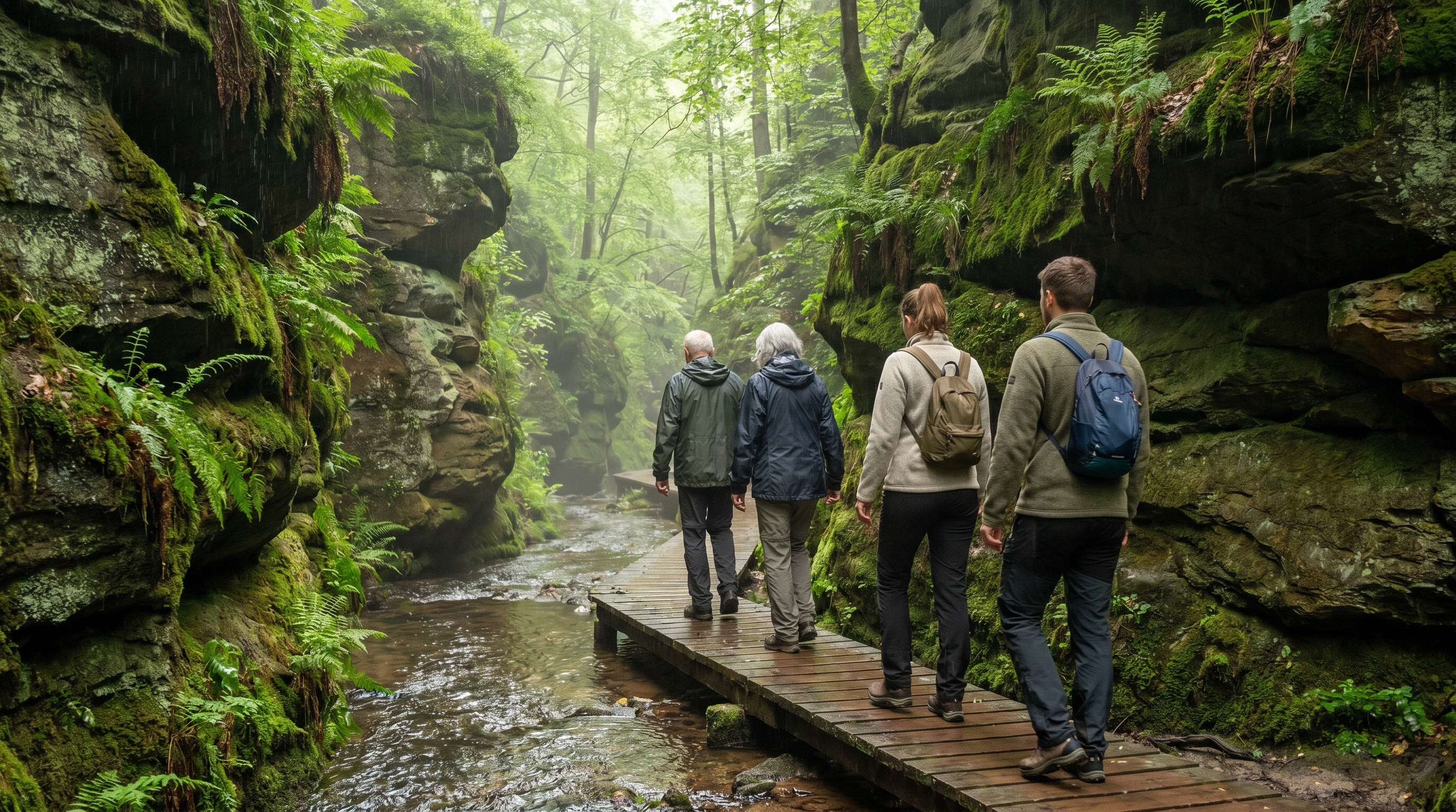 Wandergruppe in der Drachenschlucht bei Eisenach – Meet5 Idee