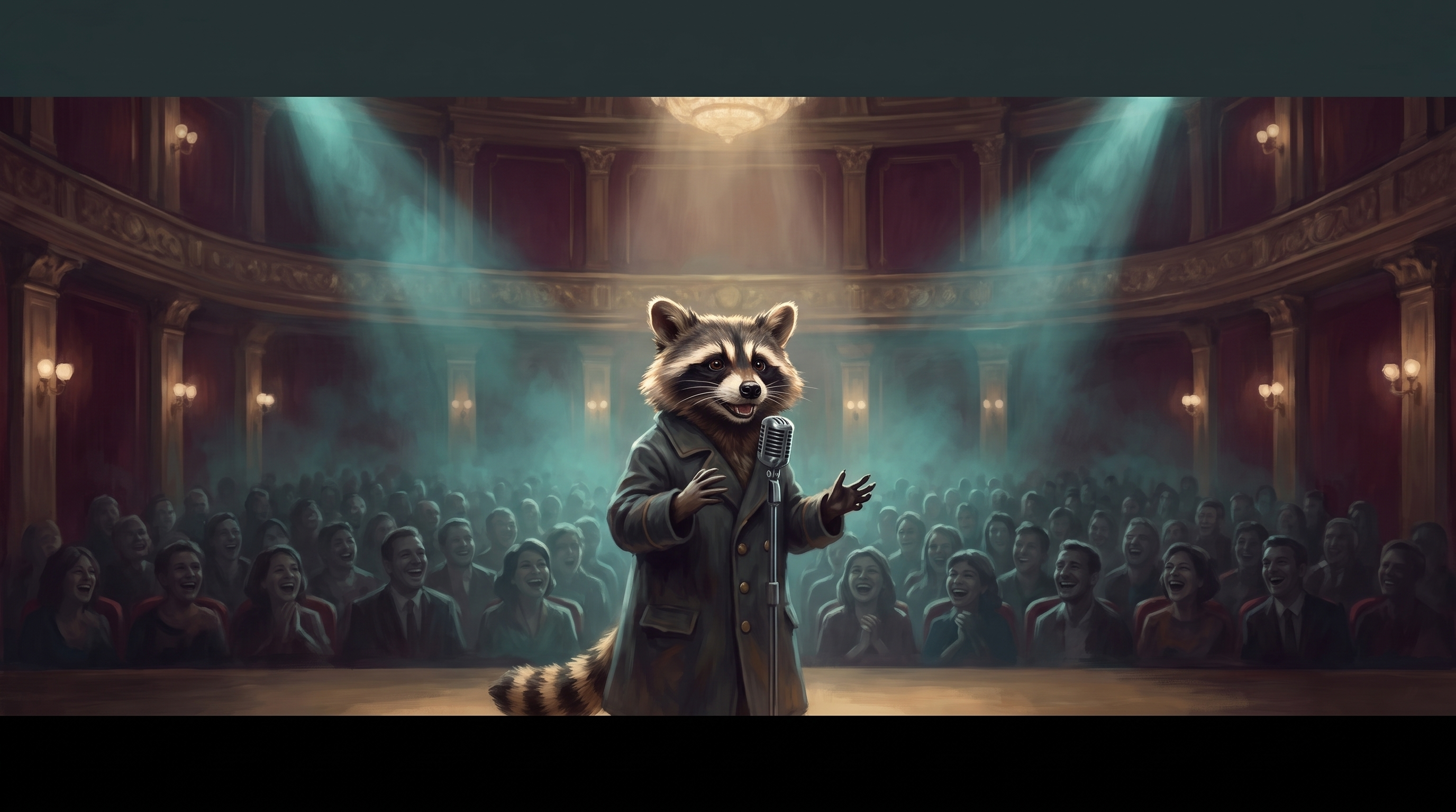 Alliteration richtig dosiert: der Waschbär auf der Bühne, der Saal geht mit, niemand grinst