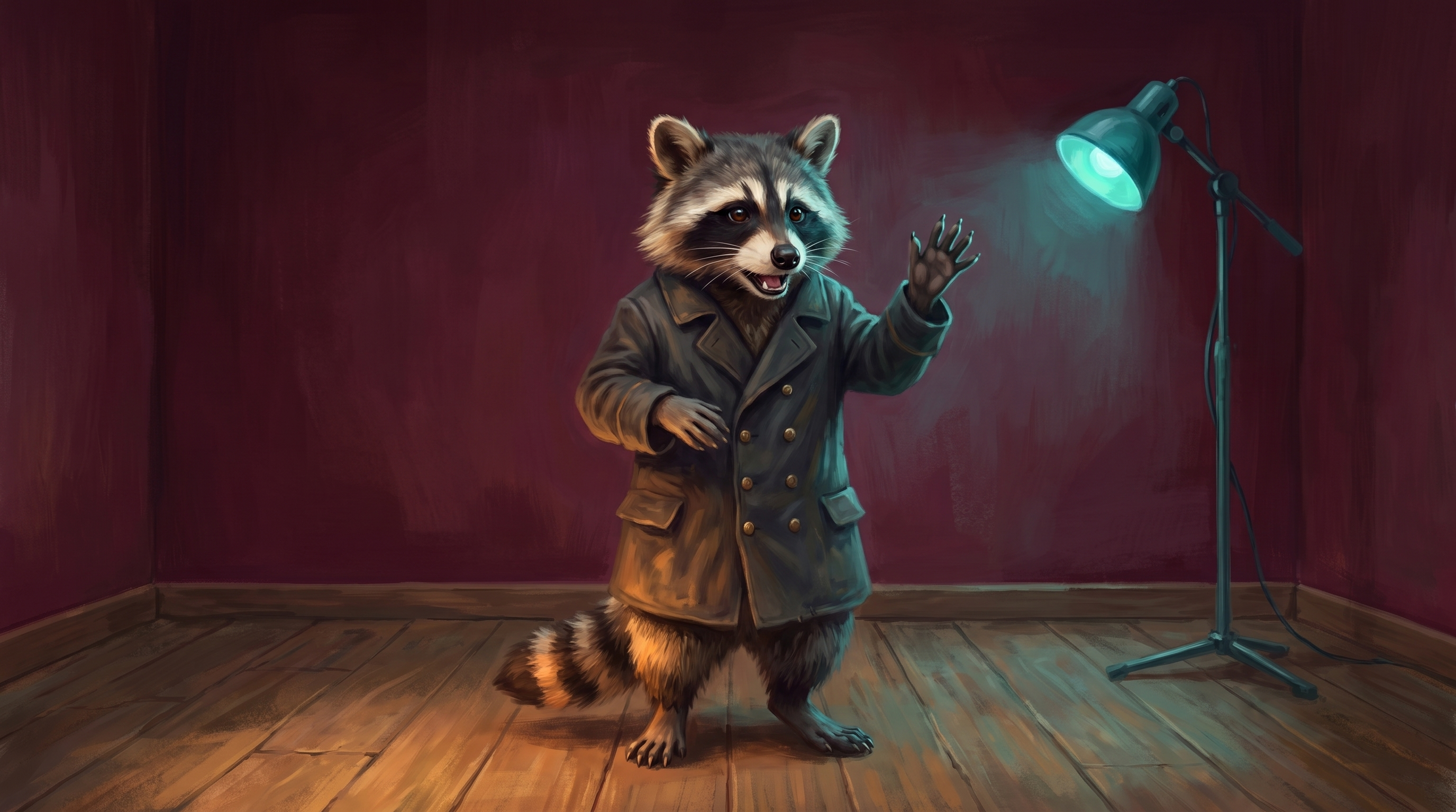 Alliteration prüft man im Stehen: der Waschbär spricht laut und schlägt dabei den Takt mit der Hand