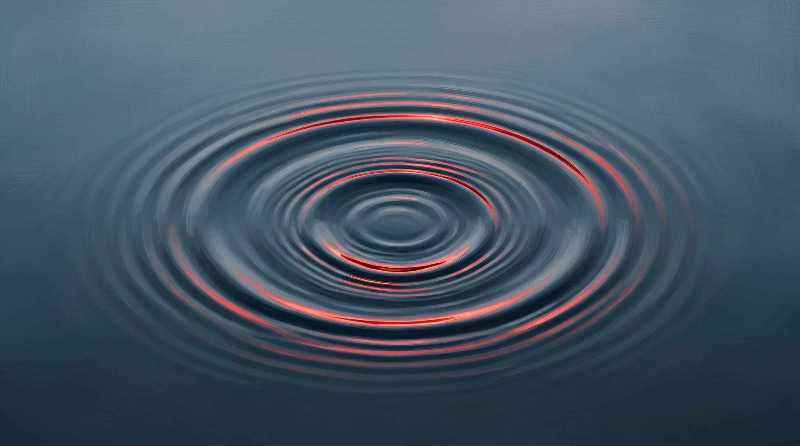 Text laut lesen erzeugt Schall: konzentrische Ringe auf einer Wasseroberfläche