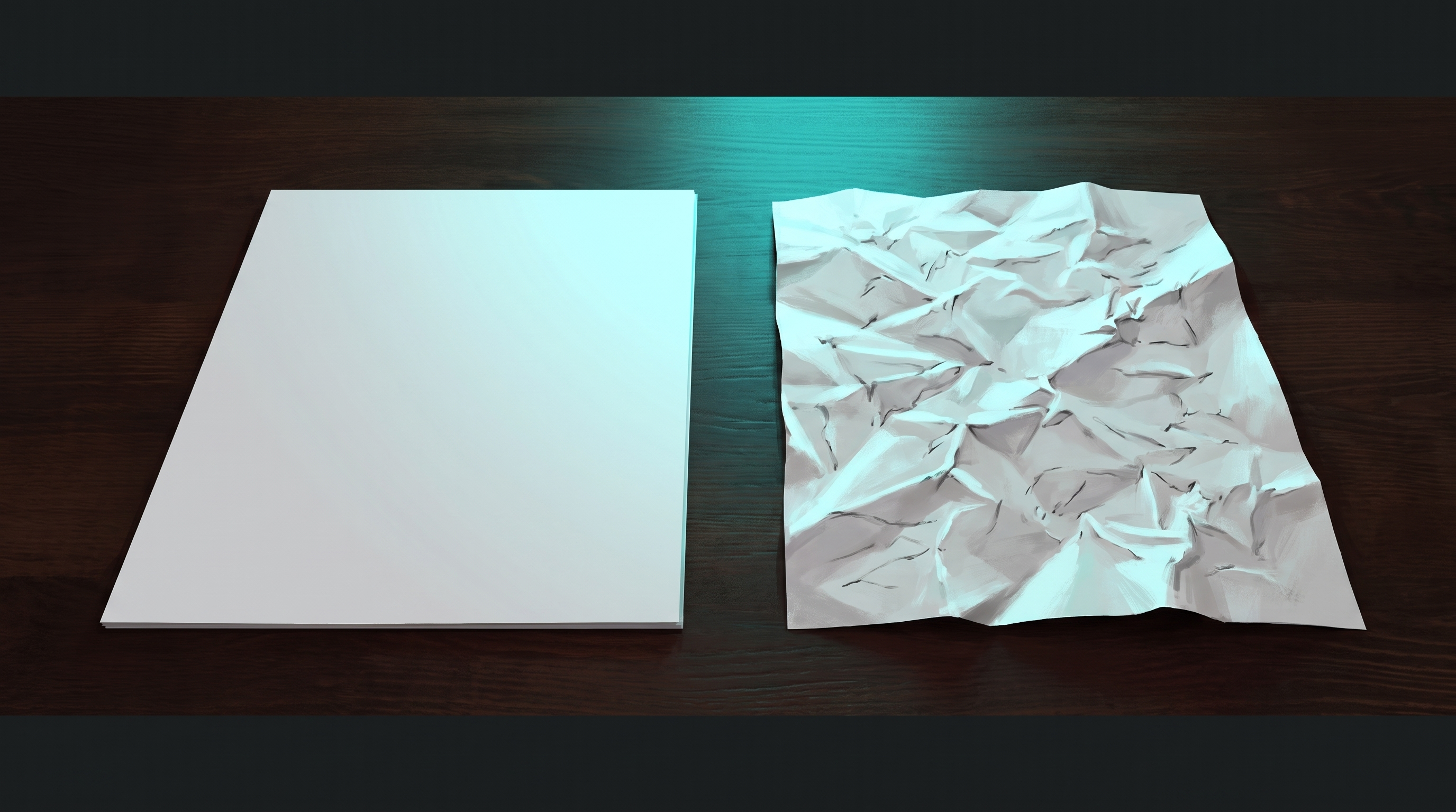 Handschriftlich schreiben sieht anders aus: ein glattes und ein bearbeitetes Blatt nebeneinander