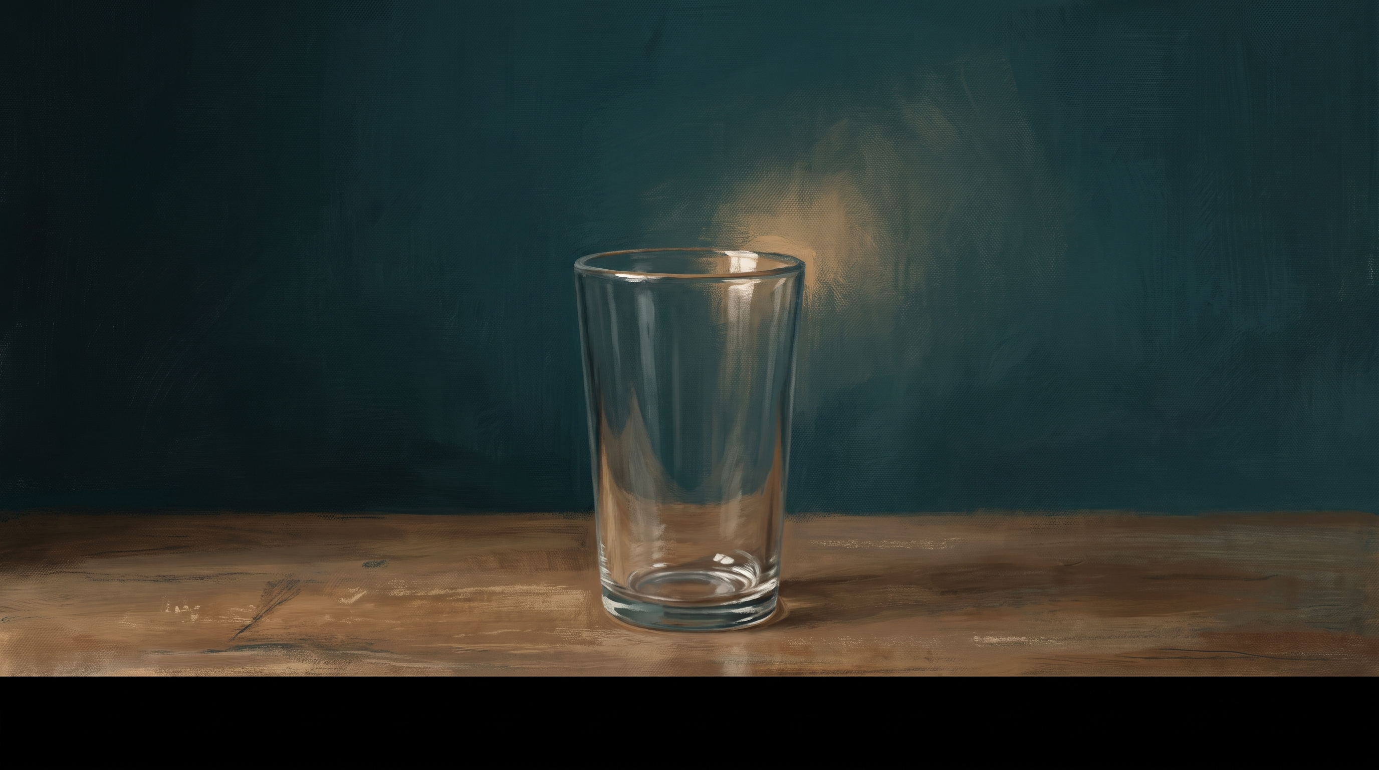 Alkohol vor Auftritt: ein leeres Glas allein auf einem Tisch