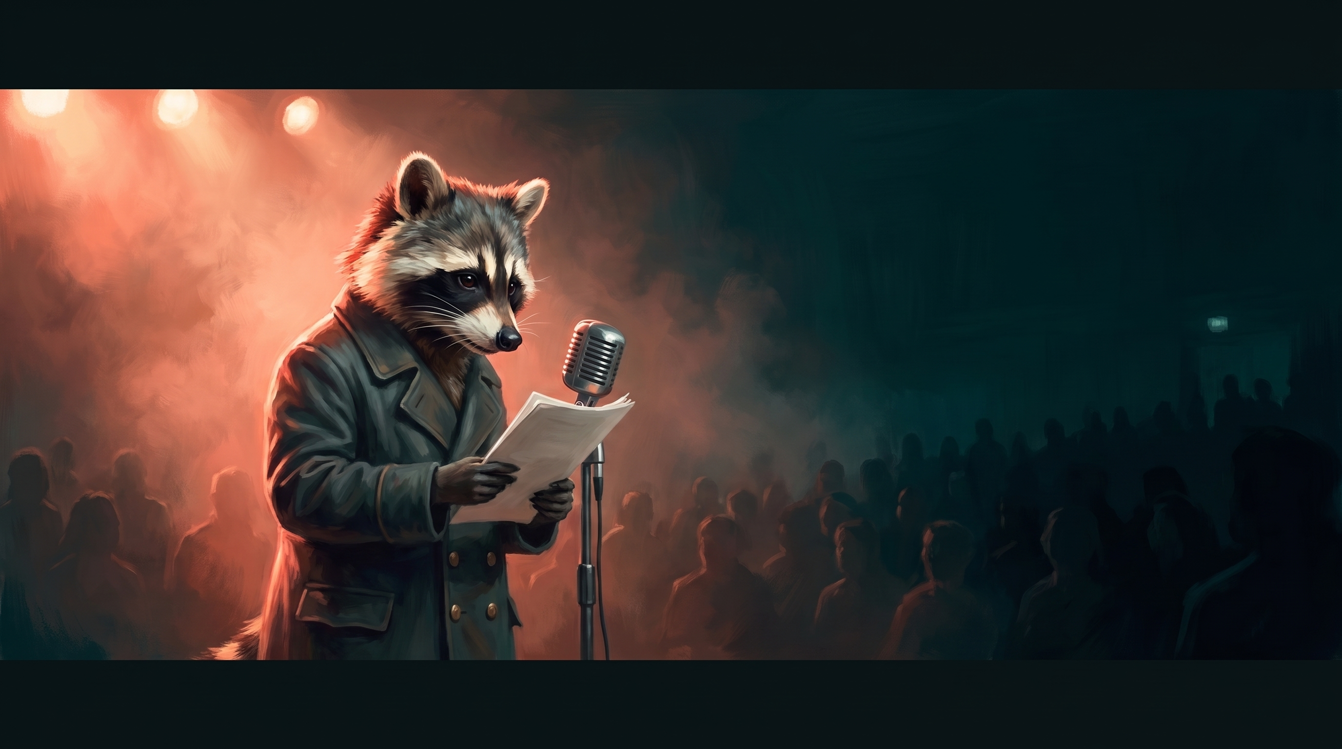 Unabhängig von der Poetry Slam Jury: der Waschbär geht vor vollem Saal in seinem Text auf