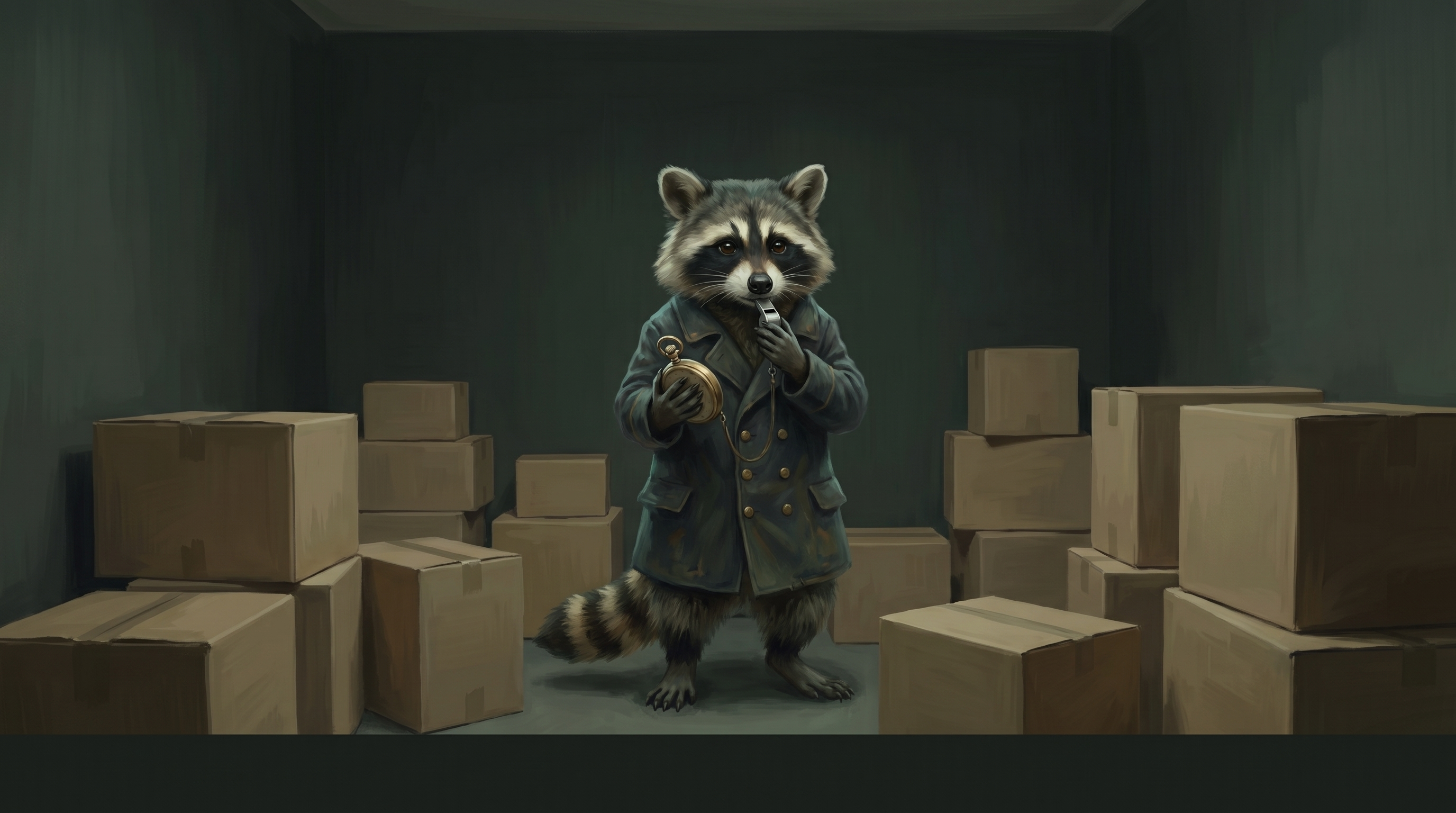 Ohne eigene Website für Künstler: der Waschbär steht in einem gemieteten Zimmer