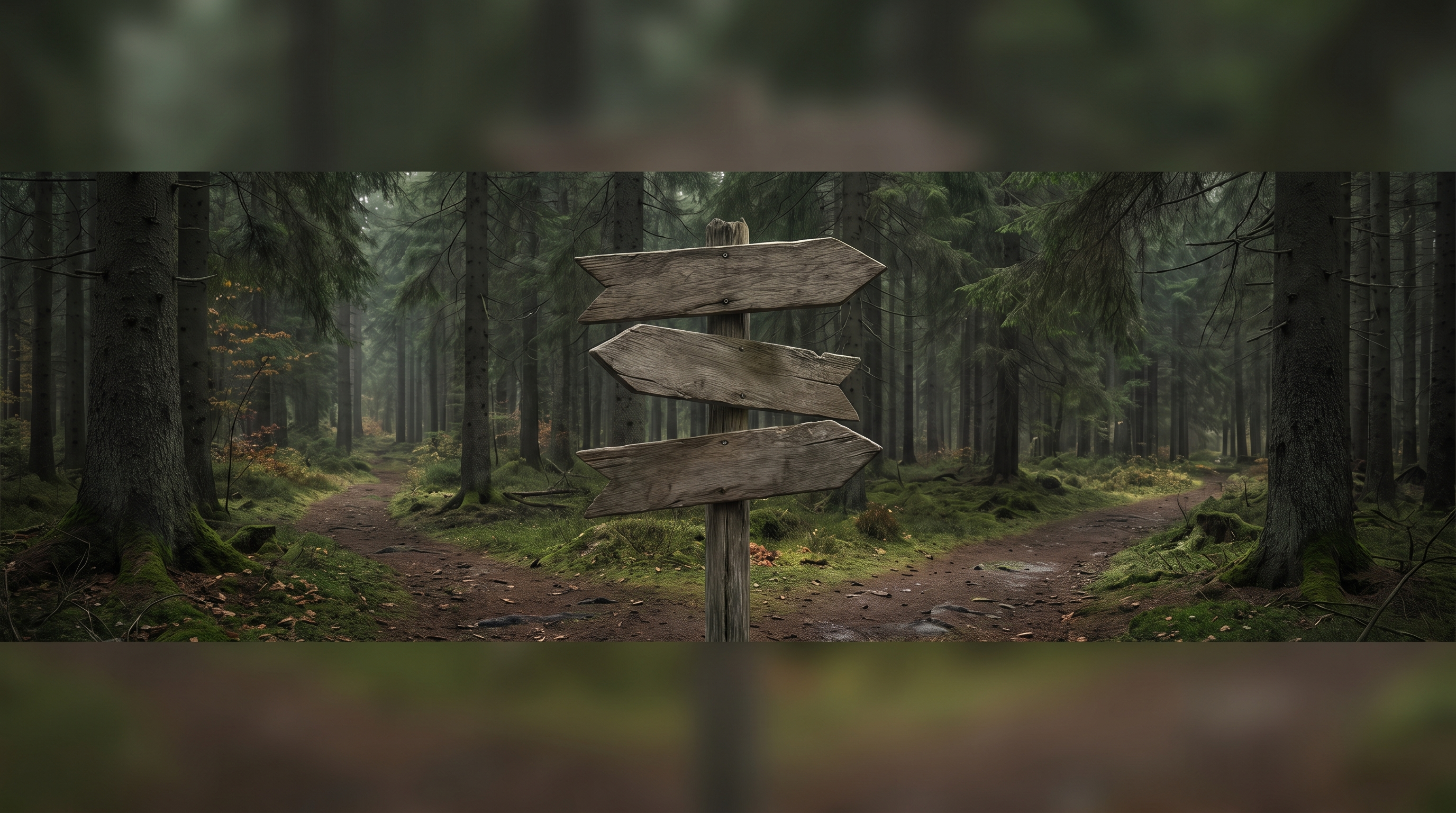 Eigene Website für Künstler als Wegweiser: ein Schild mit drei leeren Pfeilen
