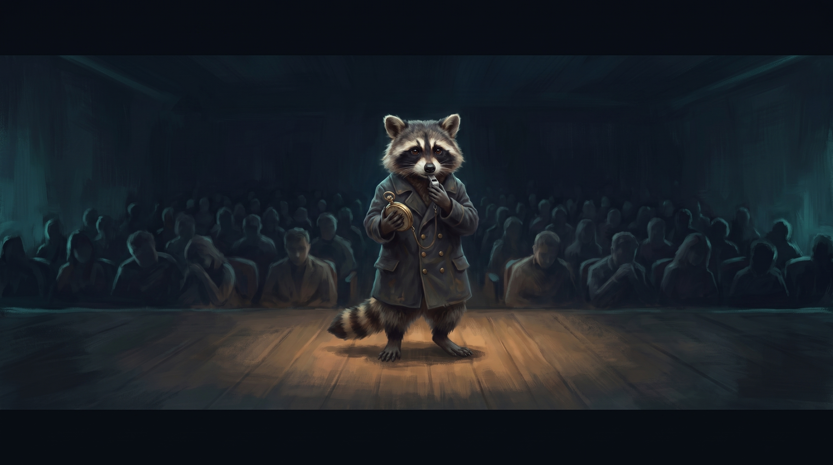 Newsletter aufbauen von der Bühne aus: der Waschbär spielt vor vollem Saal