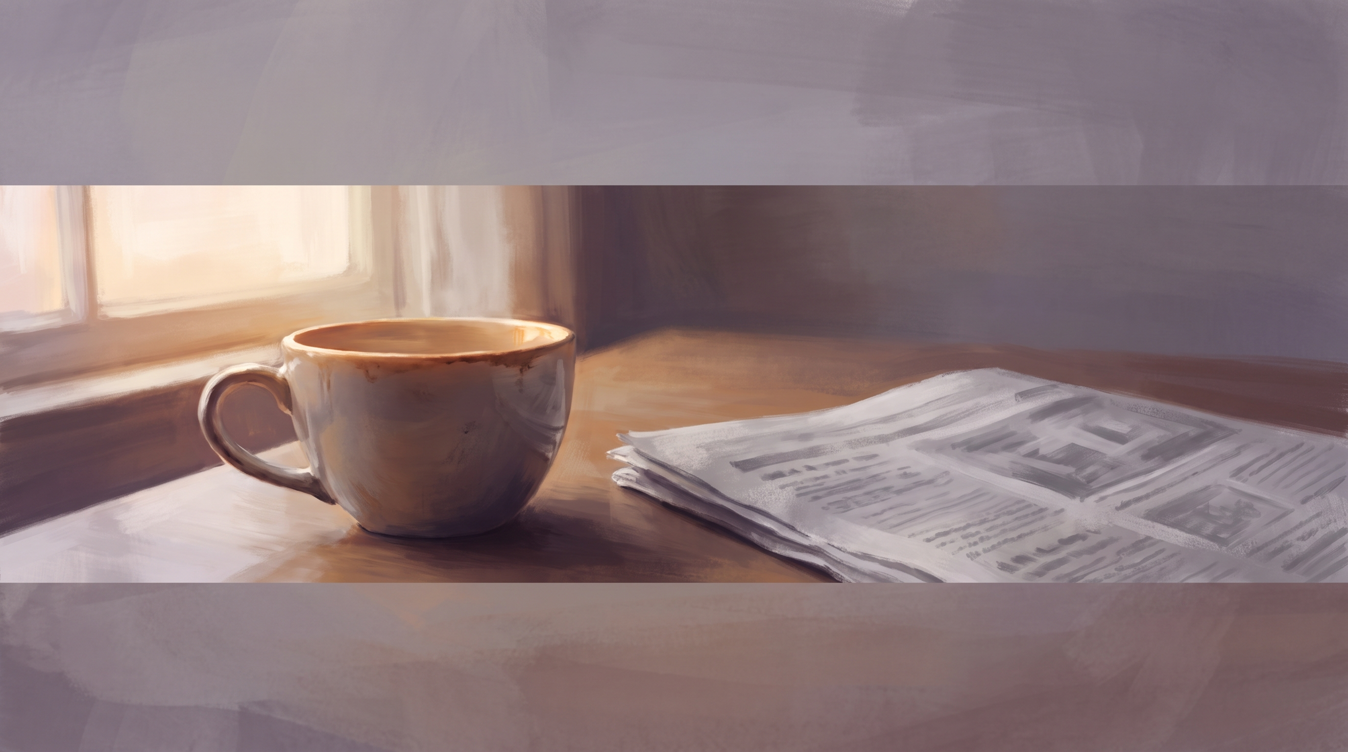 Über Verlust schreiben: eine Tasse auf dem Küchentisch