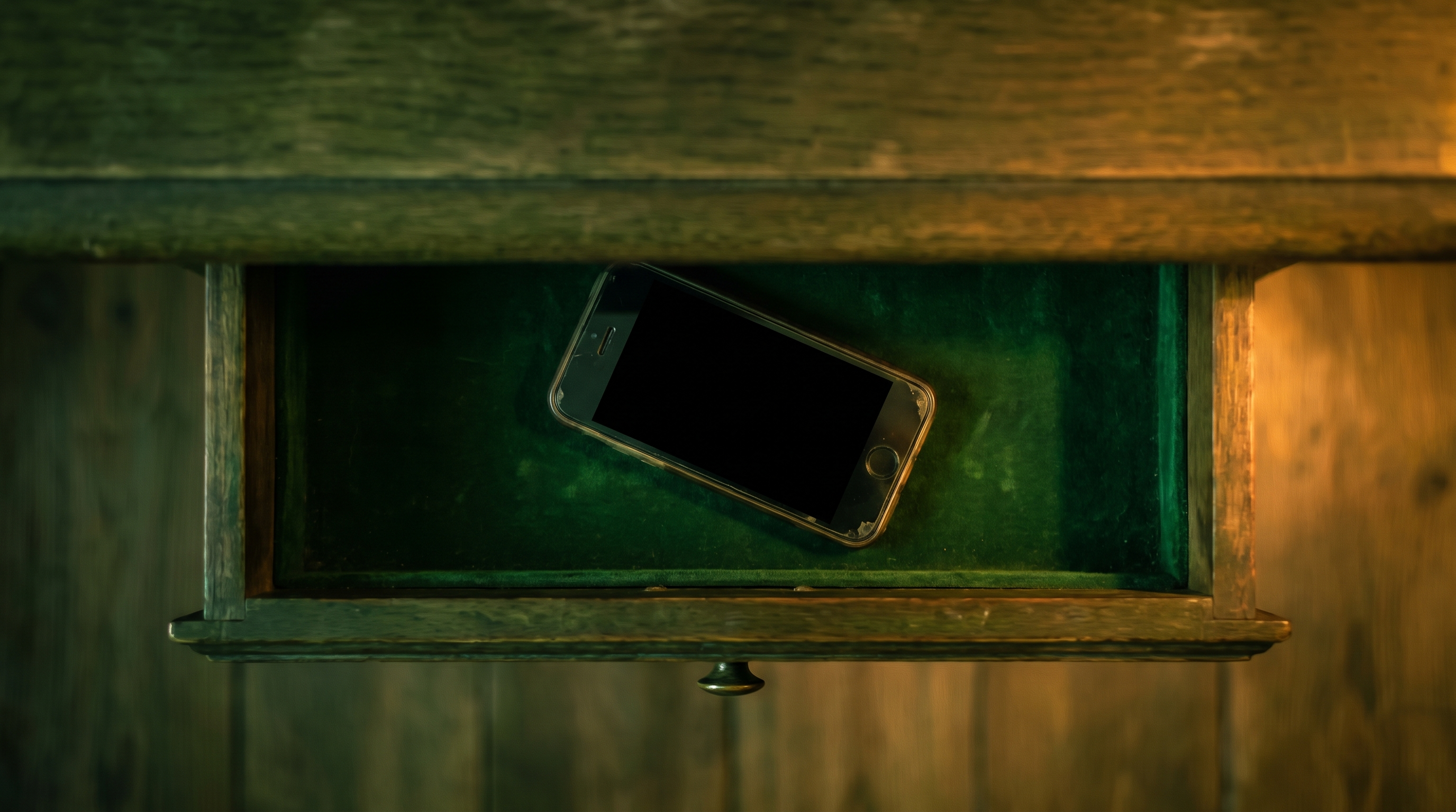 Schreibretreat: das Handy in der Schublade