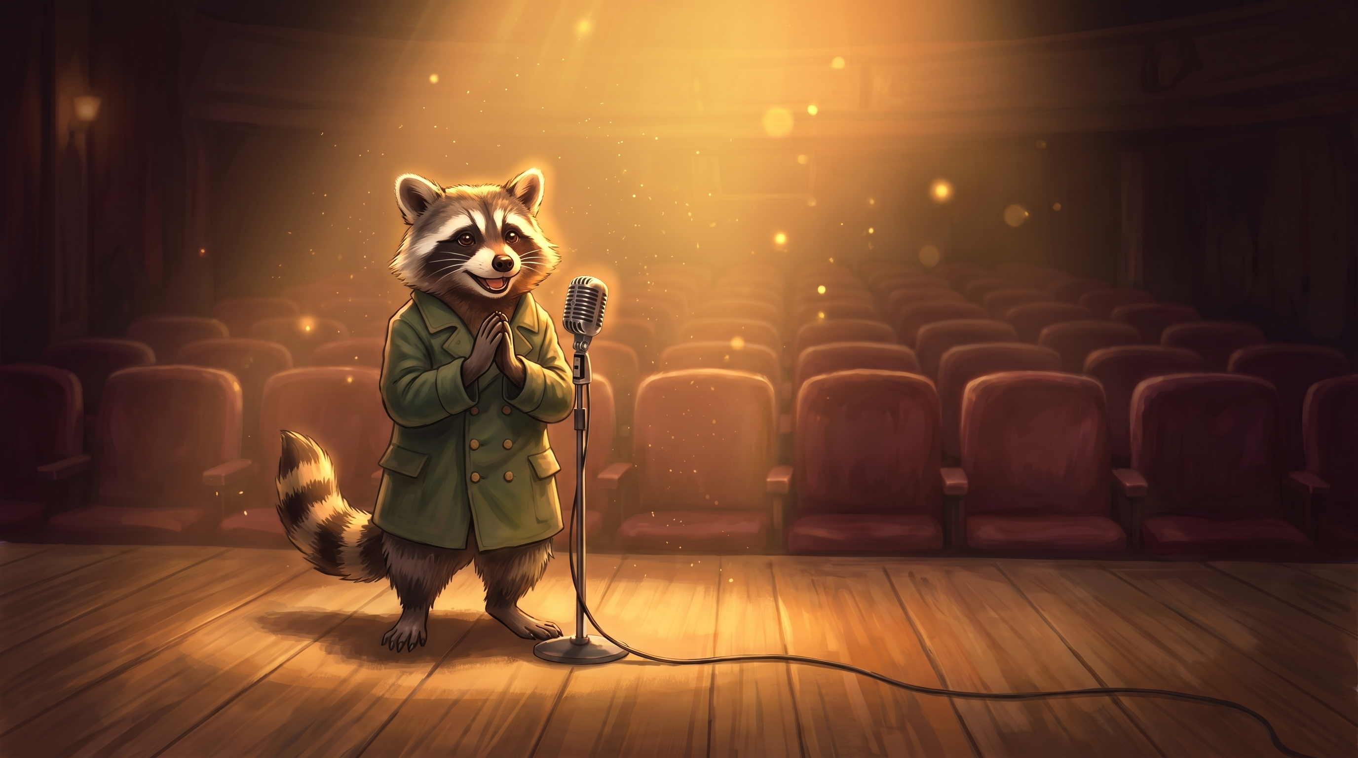 Waschb&auml;r h&ouml;rt beim Abwaschen seine eigene Aufnahme &ndash; Bild dazu, dass eine gute stimme &uuml;berbewertet ist