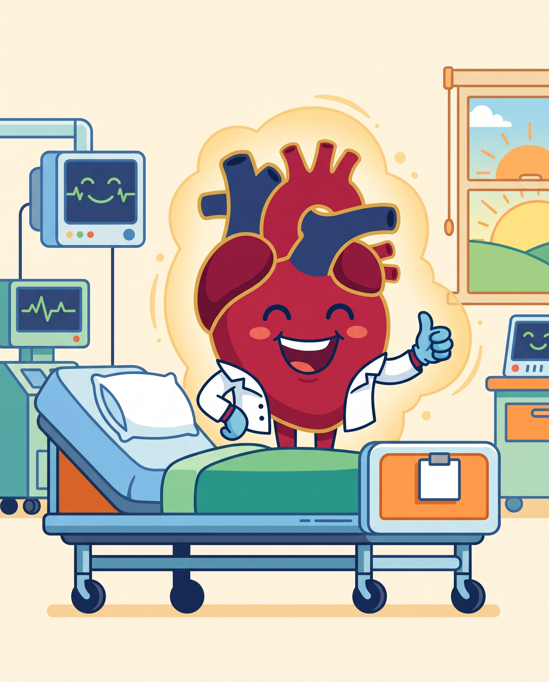 Confident nurse calm at the bedside