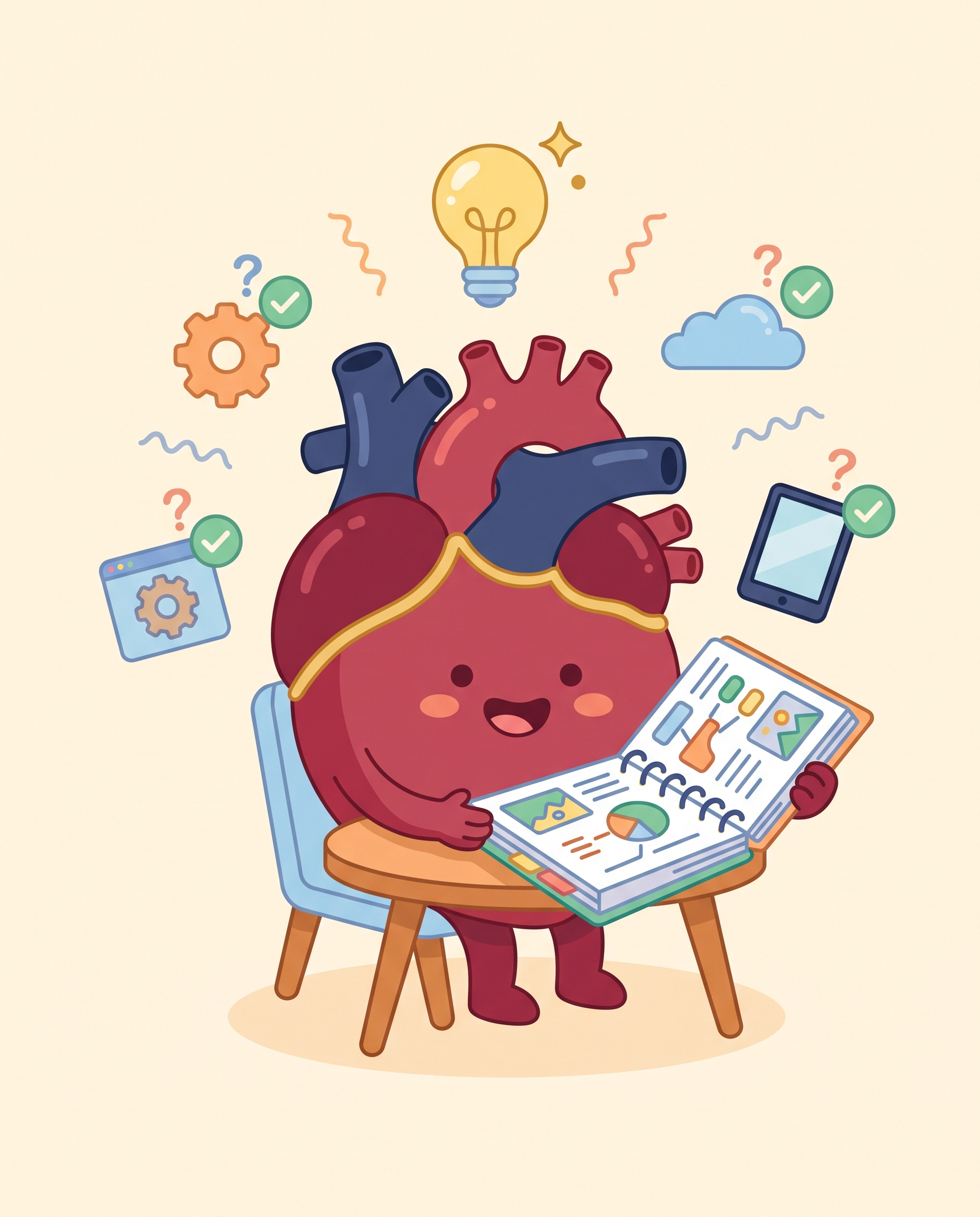 Nurse studying a visual guide, concepts clicking