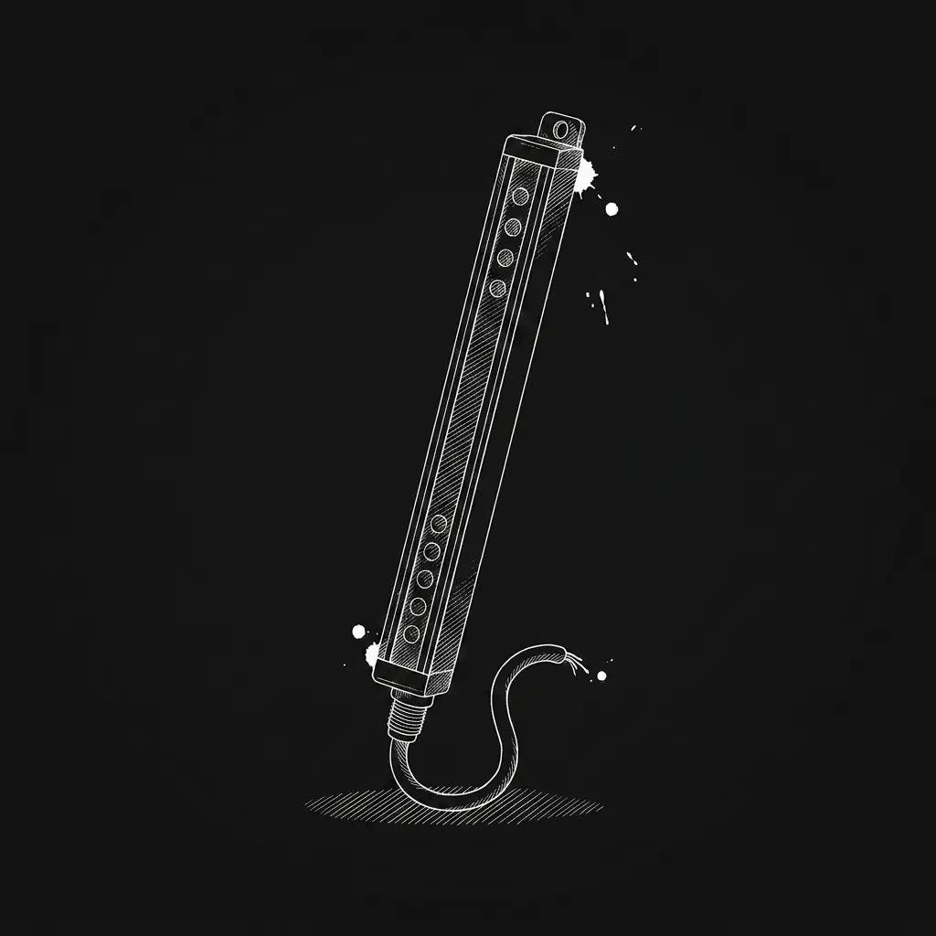 Inkttekening van een lichtscherm voor liftdeuren
