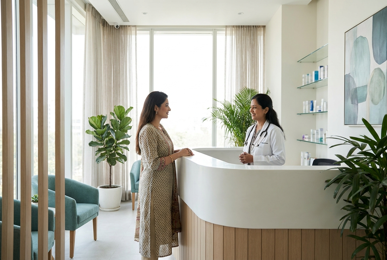 Patients booking consultations at a premium Indian skin and fertility clinic