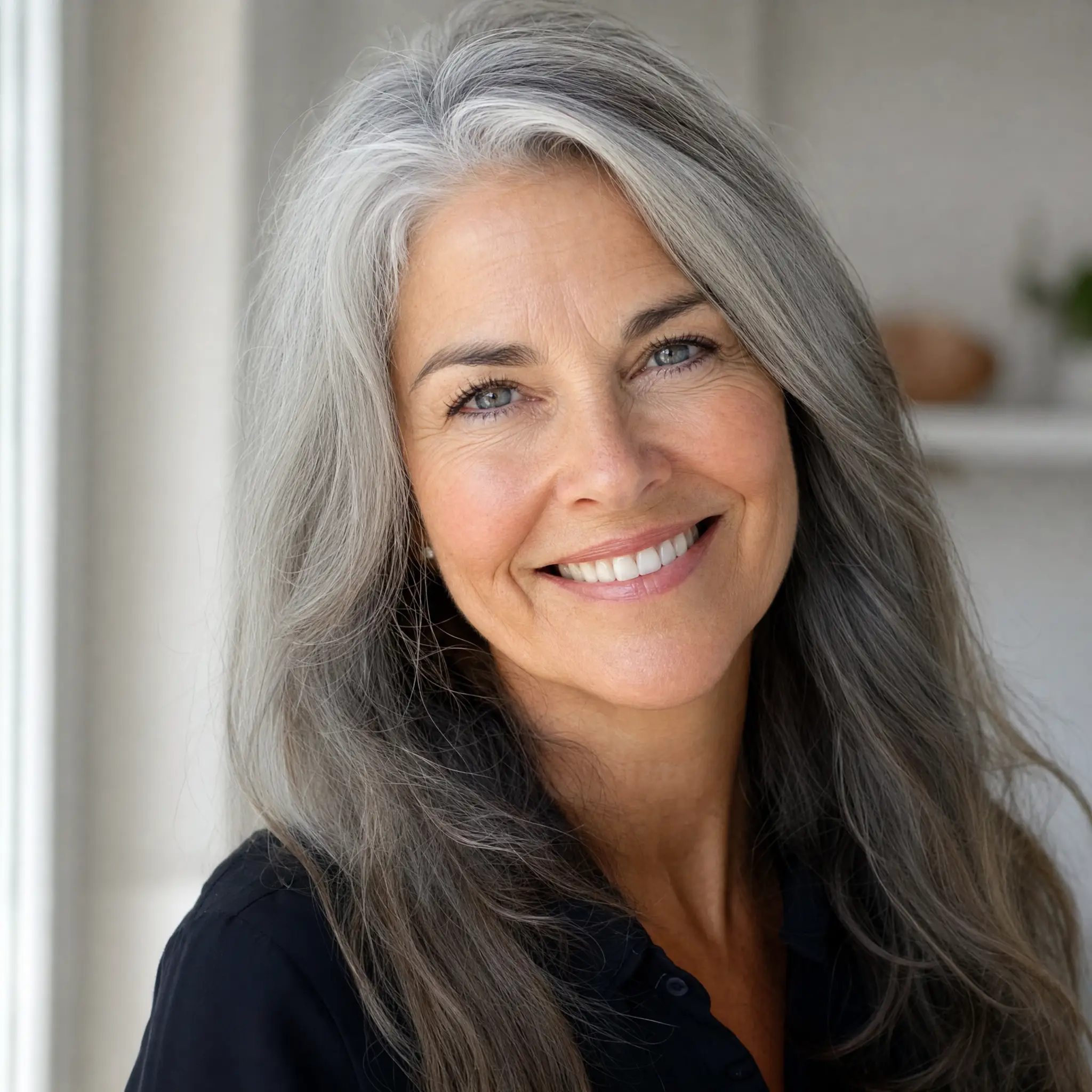 Confident mature woman with bright eyes